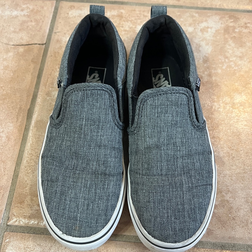 Size 2 Gray Slip-On VANS Sneakers